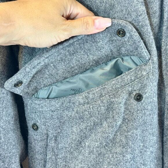 The North Face Rare 80's Vintage 100% Wool Lined Men's Button Front  Coat Large - Picture 2 of 13